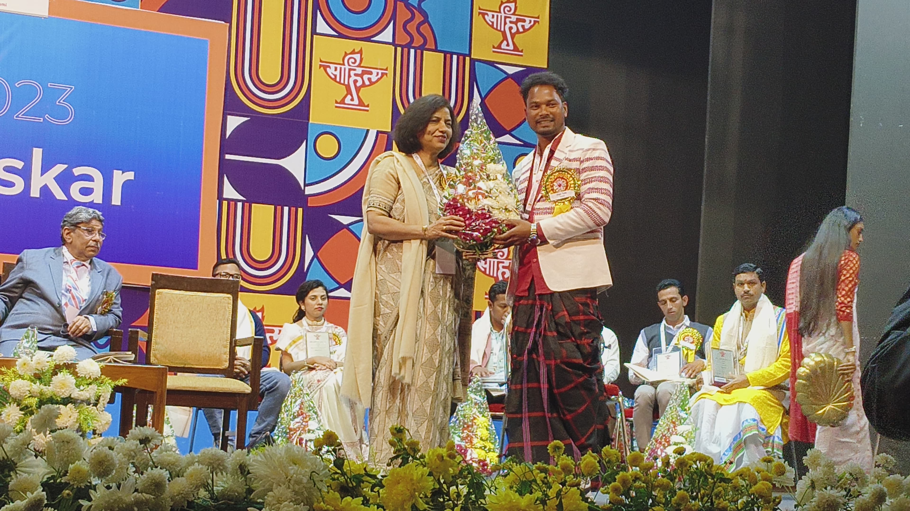 Mr. Bapi Tudu, one of our alumni, got the Sahitya Academiy Yuba award.